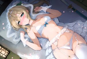 Rating: Questionable Score: 24 Tags: blonde_hair blue_eyes blush breasts cameltoe hololive kazama_iroha long_hair thighhighs underwear User: Pantsulover