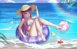 Rating: Safe Score: 7 Tags: ball barefoot beach bikini bow breasts cleavage clouds fern_(sousou_no_frieren) flowers hat kensei_(ciid) leaves long_hair purple_eyes purple_hair rubber_duck sky sousou_no_frieren swim_ring swimsuit water User: BattlequeenYume