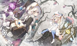 Rating: Safe Score: 17 Tags: 2girls astellar_of_the_white_forest blonde_hair blue_eyes blush book boots braids chain diabellstar_the_black_witch diabellze_the_original_sinkeeper dress elzette_of_the_white_forest glasses gray_eyes hat long_hair nakazawa_aki pantyhose short_hair snow tree twintails white_hair wink witch witch_hat yu-gi-oh User: BattlequeenYume