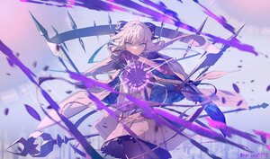 Rating: Safe Score: 30 Tags: aesc_(fate) armor bow cape chain dress fate/grand_order fate_(series) gloves gray_eyes long_hair magic morgan_le_fay_(fate) reluvy staff watermark white_hair User: BattlequeenYume