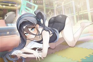 Rating: Questionable Score: 22 Tags: 3d ass barefoot black_hair blue_archive blue_eyes blush flat_chest halo headband loli long_hair micasa_tto ponytail school_swimsuit swimsuit tendou_arisu_(blue_archive) User: BattlequeenYume